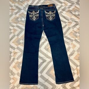 ❤️ Sexy Couture Women's Blue Jeans with Embroidery and Rhinestone Details
